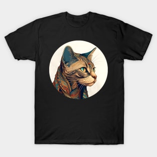 Cat Boho Cat Hippy Lover Design T-Shirt